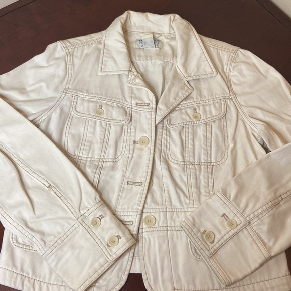 SALE 🚨 VINTAGE Polo Jeans Ralph Lauren Cream Khaki Button Up Blazer Women’s L - Picture 3 of 7